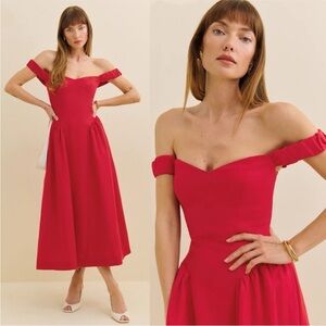 Off-Shoulder Red Dress